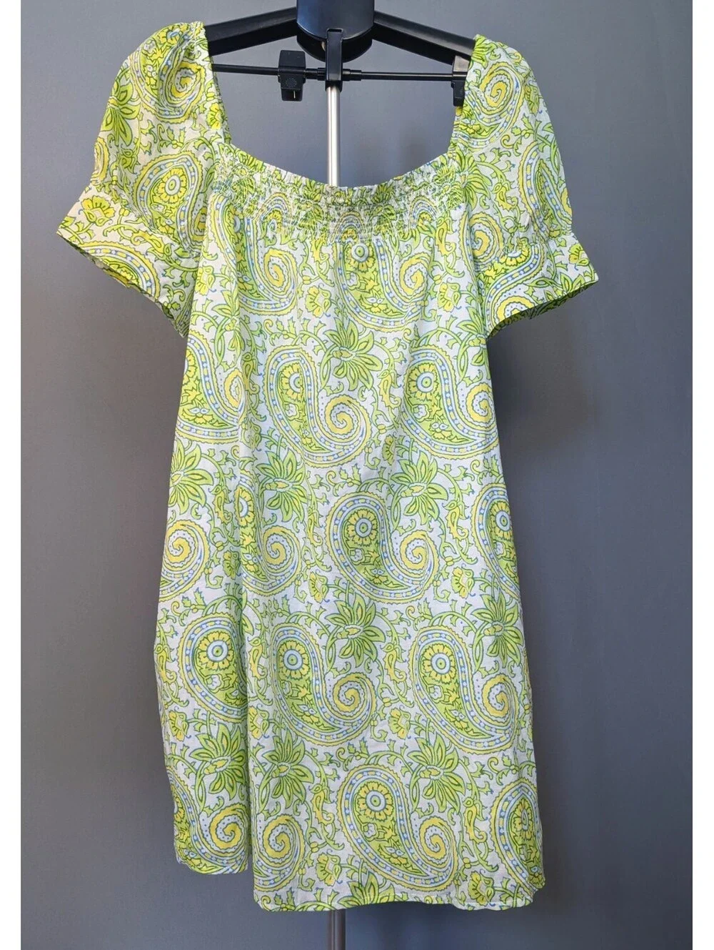 Dopamine Dressing SZ Blockprints x J.Crew Paisley Smocked Dress XL